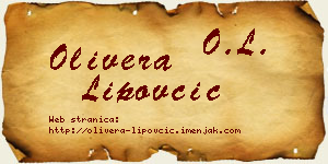 Olivera Lipovčić vizit kartica